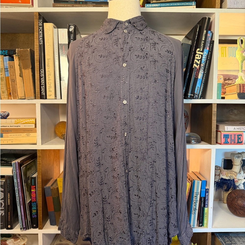 Ghost Dark Blue Lace Blouse
